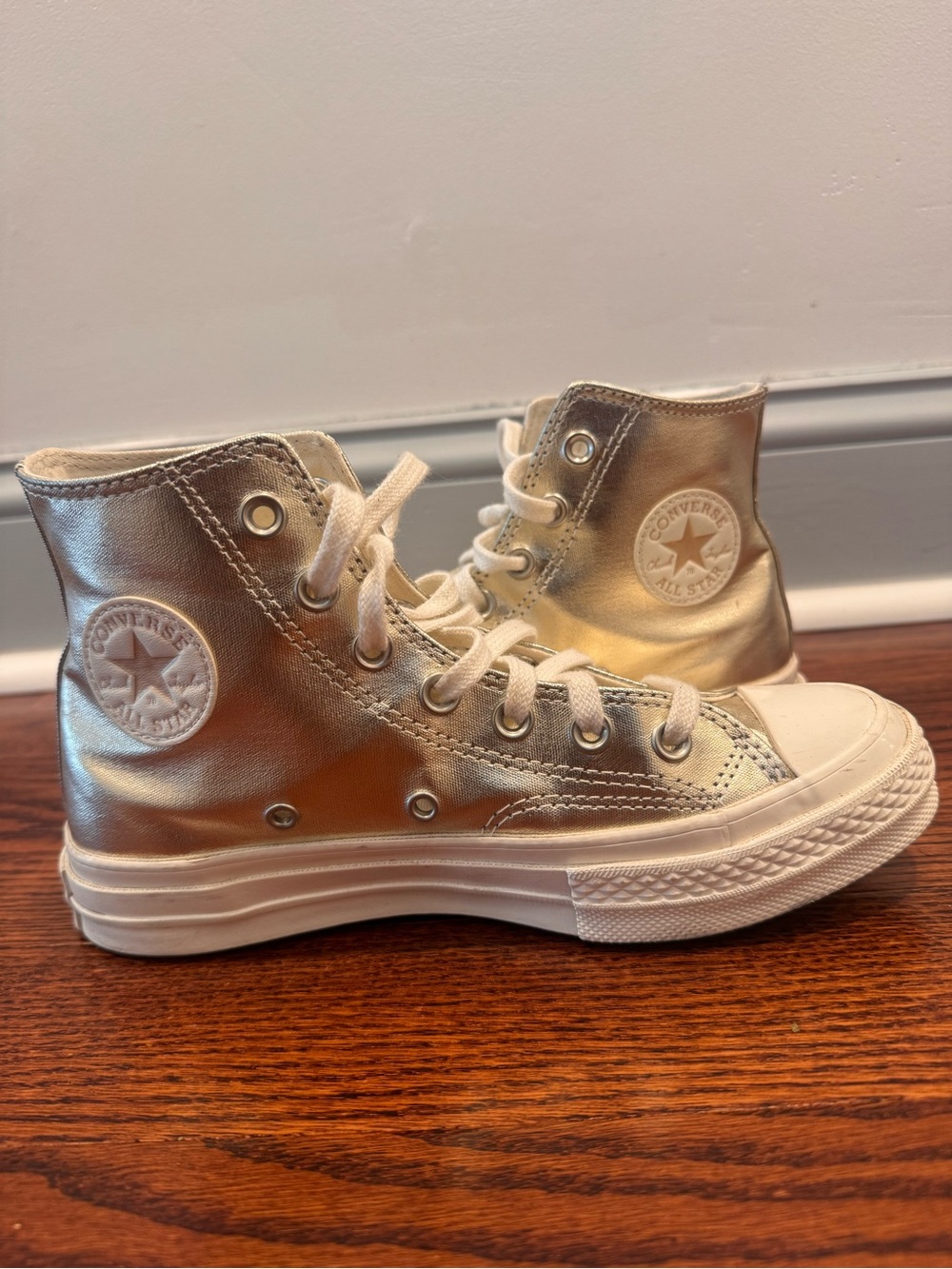 Converse Women’s Metallic Gold High-Top Sneakers